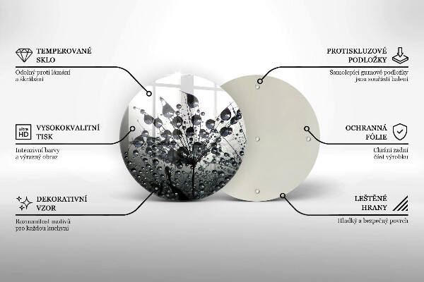 Skleněná deska do kuchyně Pampelišky a rosa