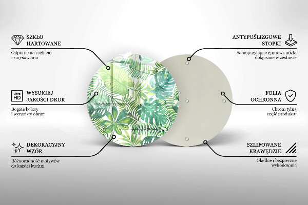 Skleněná deska do kuchyně Akvarel boho listy