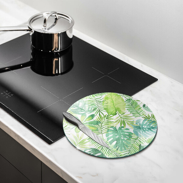 Skleněná deska do kuchyně Akvarel boho listy