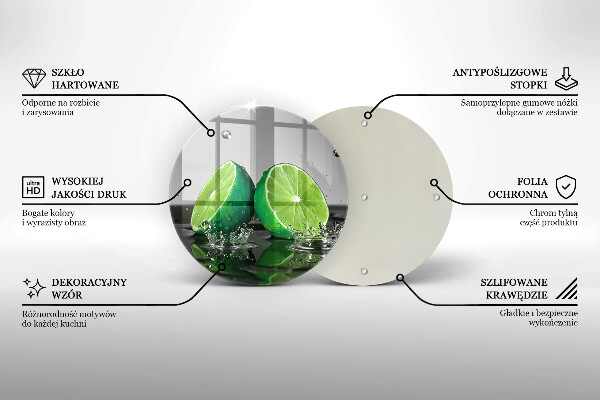 Skleněná deska do kuchyně Šťavnaté limetky a voda