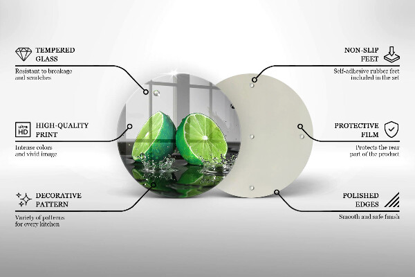 Skleněná deska do kuchyně Šťavnaté limetky a voda