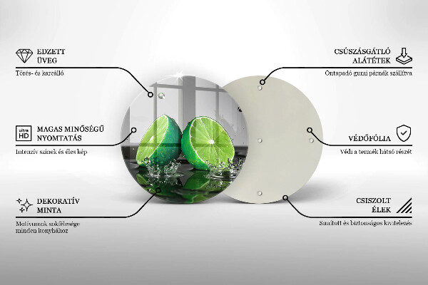 Skleněná deska do kuchyně Šťavnaté limetky a voda