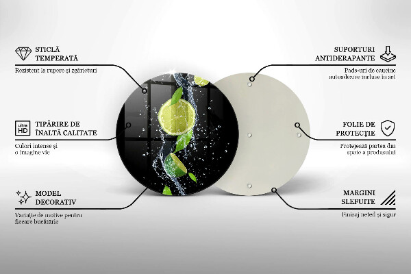 Skleněná deska do kuchyně Šťavnaté limetky ve vodě