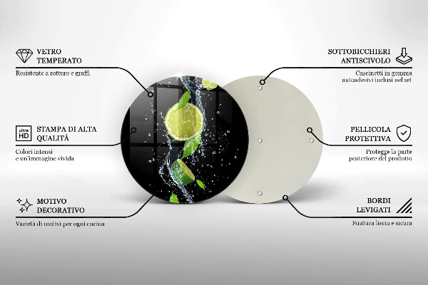Skleněná deska do kuchyně Šťavnaté limetky ve vodě