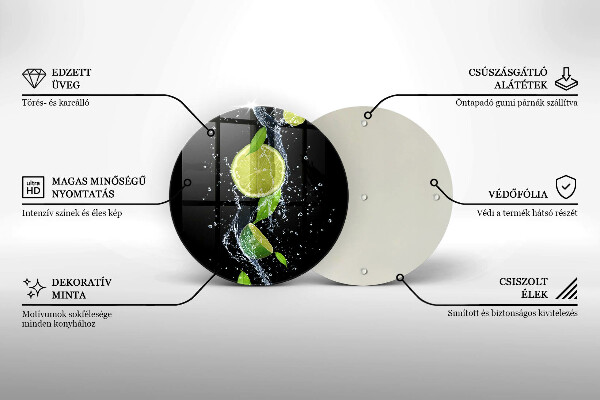 Skleněná deska do kuchyně Šťavnaté limetky ve vodě