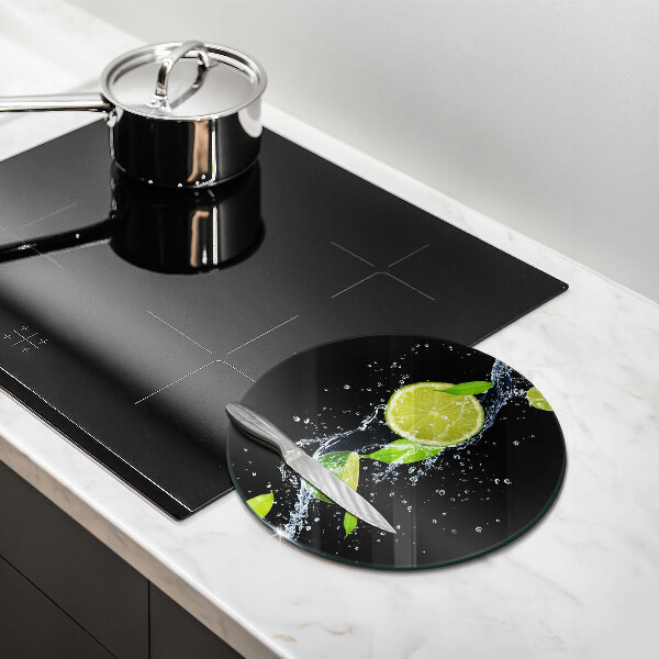 Skleněná deska do kuchyně Šťavnaté limetky ve vodě