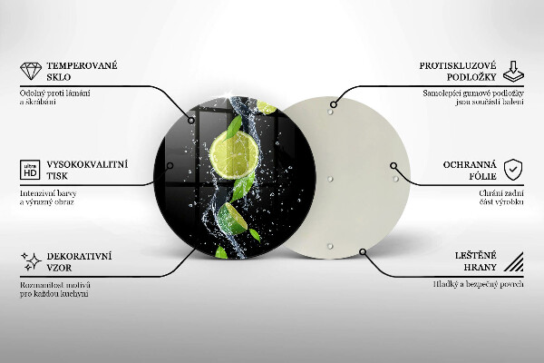 Skleněná deska do kuchyně Šťavnaté limetky ve vodě