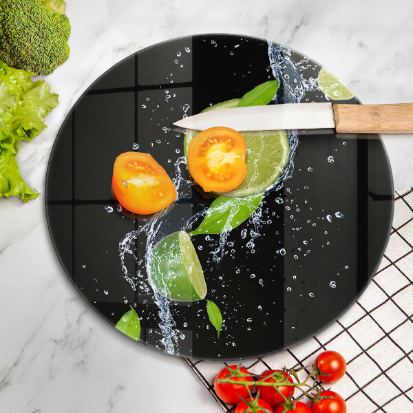 Skleněná deska do kuchyně Šťavnaté limetky ve vodě