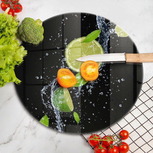 Skleněná deska do kuchyně Šťavnaté limetky ve vodě