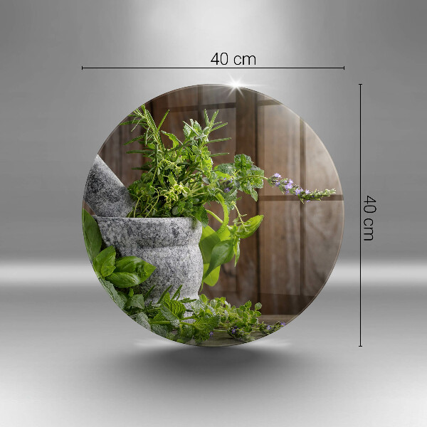 Skleněná deska do kuchyně Pěstuje bylinky a dřevo