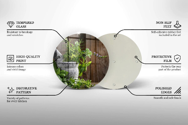 Skleněná deska do kuchyně Pěstuje bylinky a dřevo