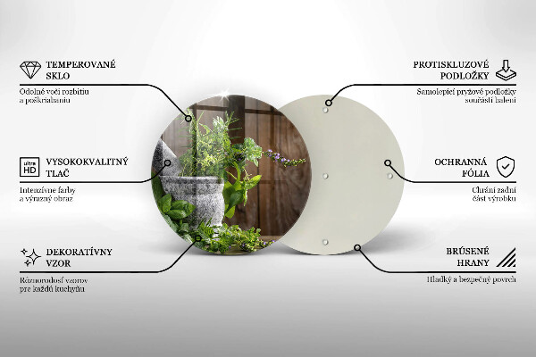Skleněná deska do kuchyně Pěstuje bylinky a dřevo