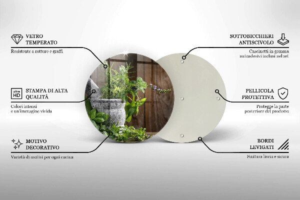 Skleněná deska do kuchyně Pěstuje bylinky a dřevo