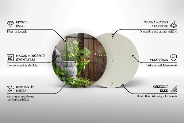 Skleněná deska do kuchyně Pěstuje bylinky a dřevo