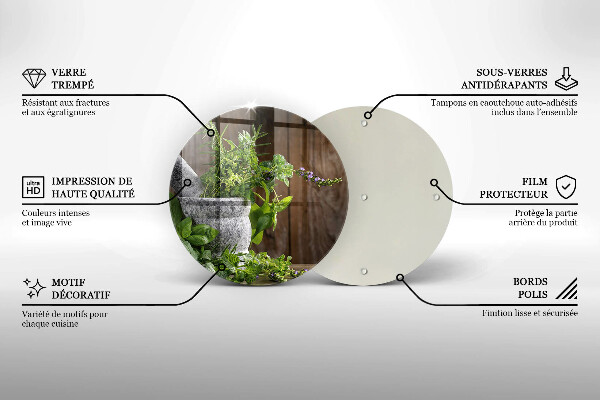 Skleněná deska do kuchyně Pěstuje bylinky a dřevo