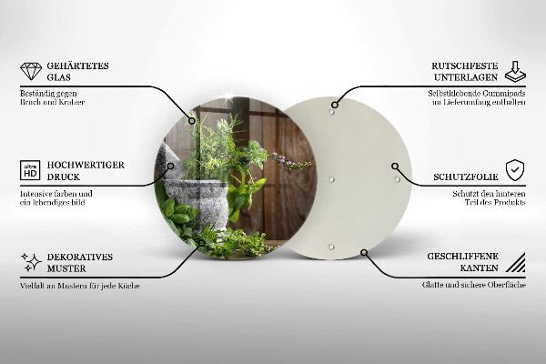 Skleněná deska do kuchyně Pěstuje bylinky a dřevo