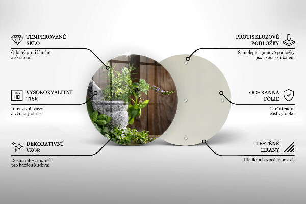 Skleněná deska do kuchyně Pěstuje bylinky a dřevo