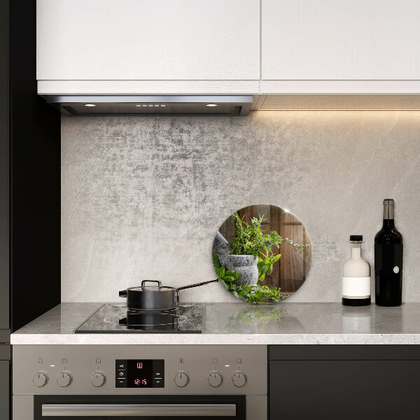 Skleněná deska do kuchyně Pěstuje bylinky a dřevo