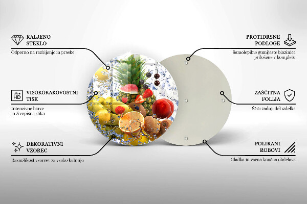 Skleněná deska do kuchyně Šťavnaté ovoce a voda