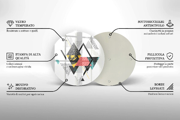 Skleněná deska do kuchyně Abstraktní trojúhelníky
