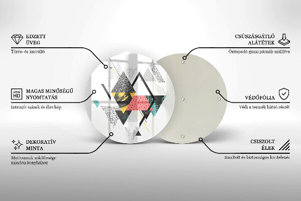 Skleněná deska do kuchyně Abstraktní trojúhelníky