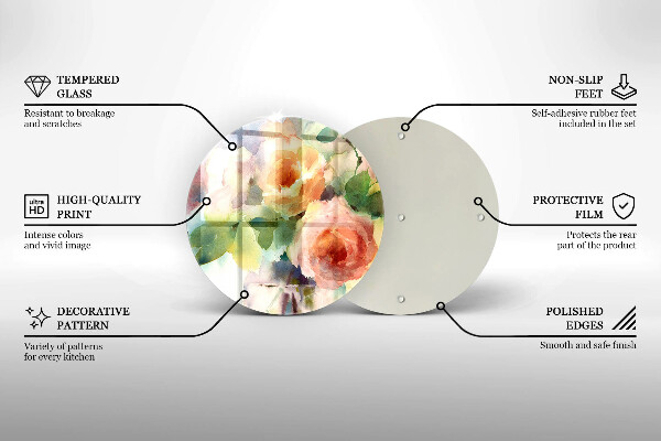 Skleněná deska do kuchyně Malované květiny