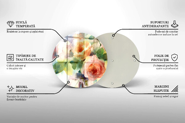 Skleněná deska do kuchyně Malované květiny