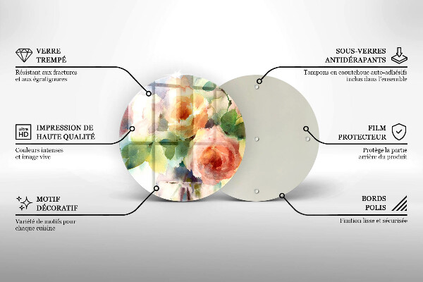 Skleněná deska do kuchyně Malované květiny