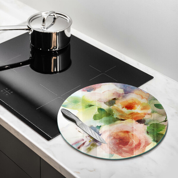 Skleněná deska do kuchyně Malované květiny