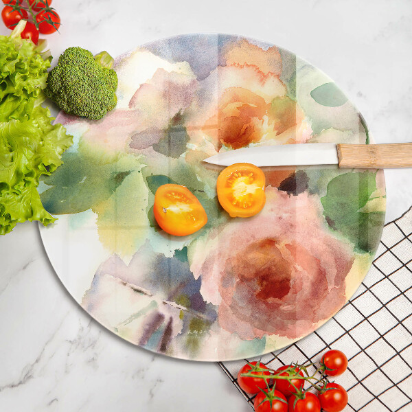 Skleněná deska do kuchyně Malované květiny