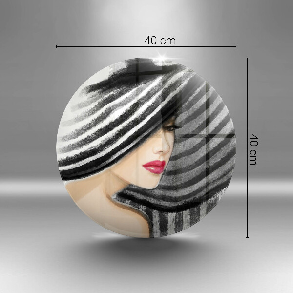 Skleněná deska do kuchyně Žena v klobouku