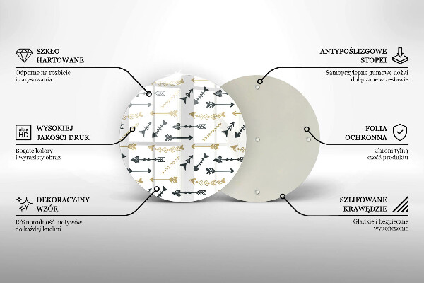 Skleněná deska do kuchyně Vzor boho šipky