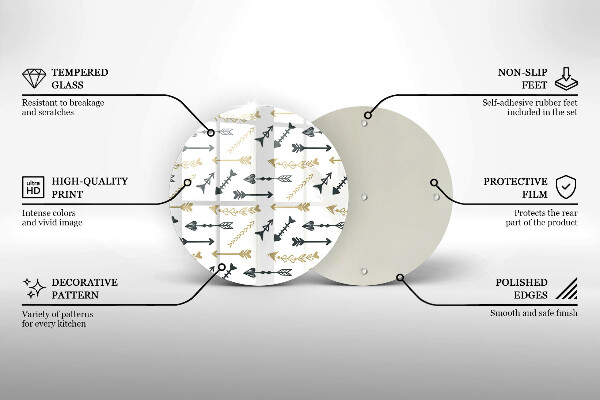 Skleněná deska do kuchyně Vzor boho šipky