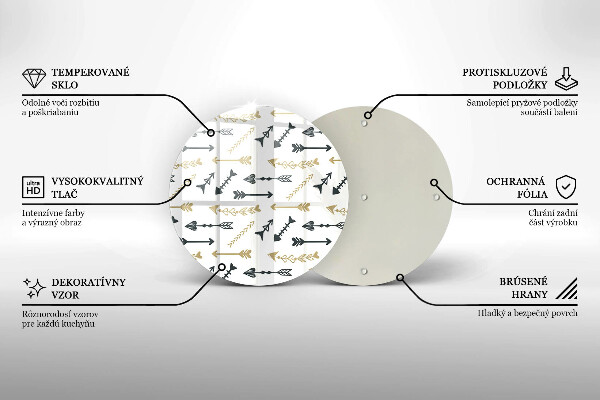 Skleněná deska do kuchyně Vzor boho šipky