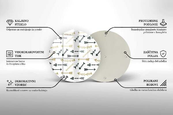 Skleněná deska do kuchyně Vzor boho šipky