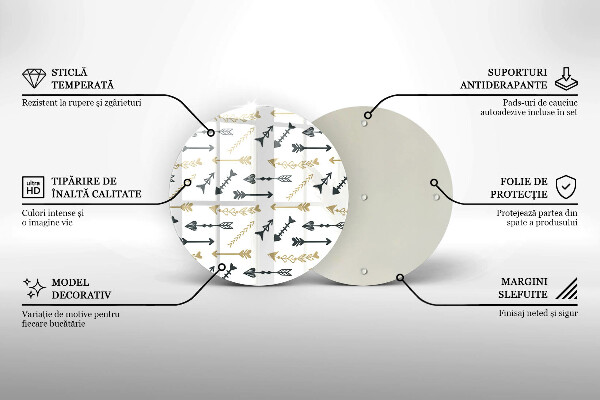 Skleněná deska do kuchyně Vzor boho šipky