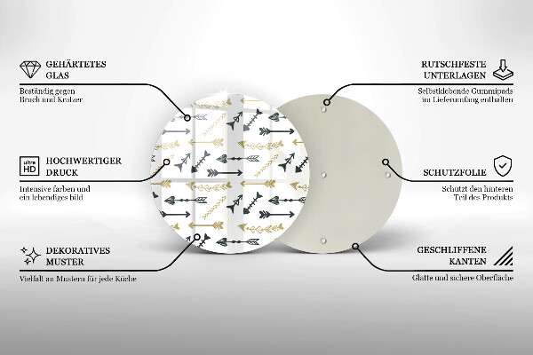 Skleněná deska do kuchyně Vzor boho šipky