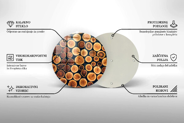 Skleněná deska do kuchyně Dřevěné pařezy