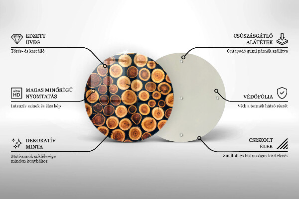Skleněná deska do kuchyně Dřevěné pařezy