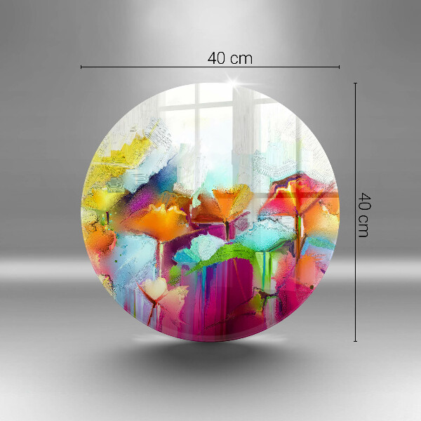 Skleněná deska do kuchyně Malované květiny