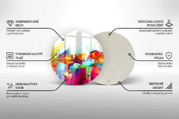 Skleněná deska do kuchyně Malované květiny