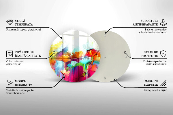 Skleněná deska do kuchyně Malované květiny