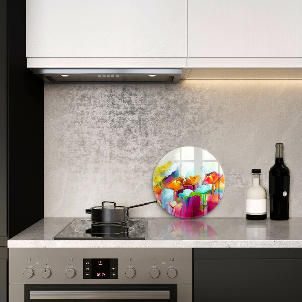 Skleněná deska do kuchyně Malované květiny