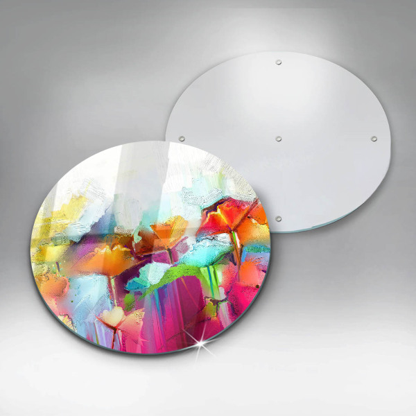 Skleněná deska do kuchyně Malované květiny