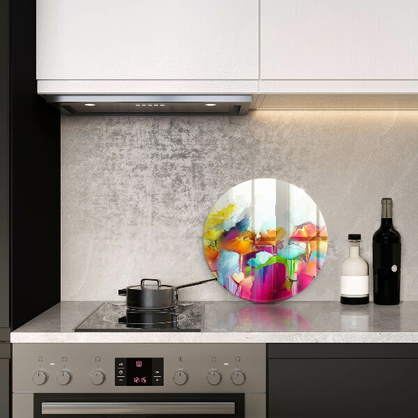 Skleněná deska do kuchyně Malované květiny