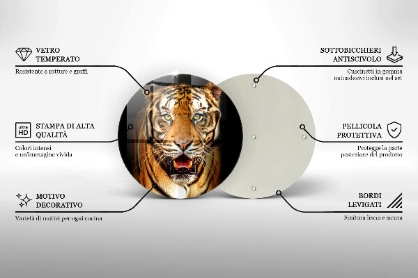 Skleněná deska do kuchyně Divoké zvíře tygr