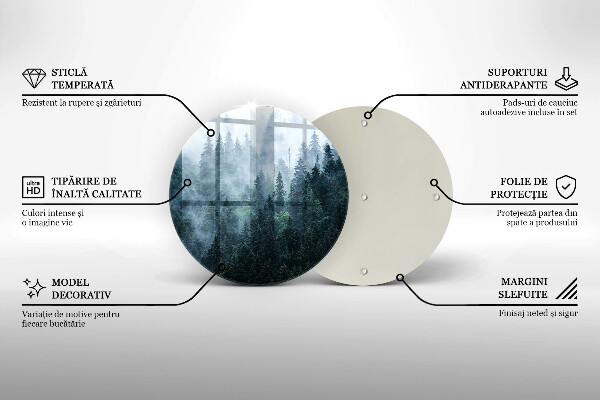 Skleněná deska do kuchyně Lesní stromy a mlha