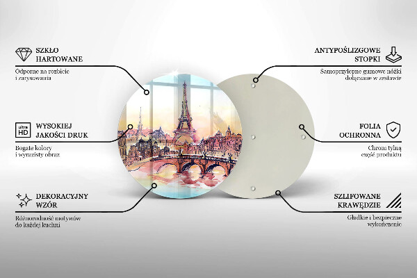 Skleněná deska do kuchyně Krajina paříže eiffelova věž