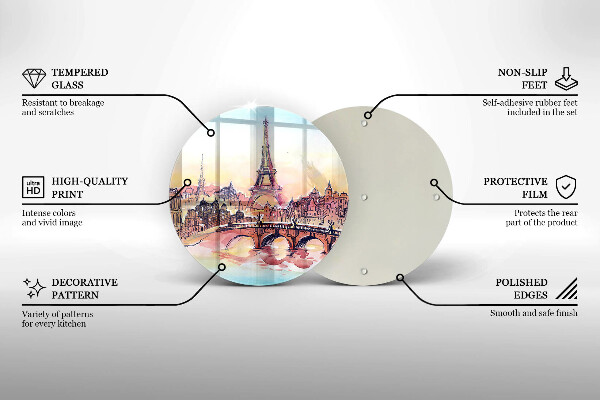 Skleněná deska do kuchyně Krajina paříže eiffelova věž