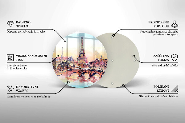 Skleněná deska do kuchyně Krajina paříže eiffelova věž